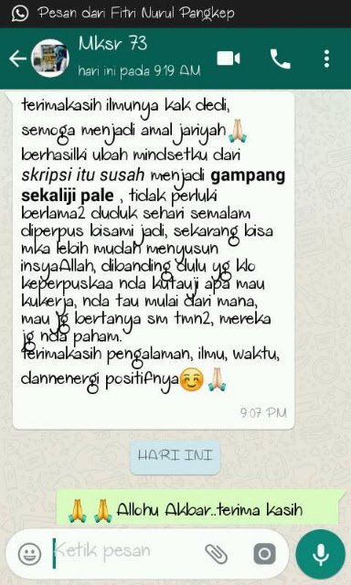 Testimoni Pelatihan Beberapa Kota di Sulsel